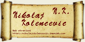 Nikolaj Kolenčević vizit kartica